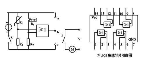 如图所示小明设计的水箱水位电子控制系统部分电路 控制电路部分有待补充完整 ,其中555集成电路的输入输出逻辑关系见表格,要求水位低于探头b时,电动机带动水泵抽水